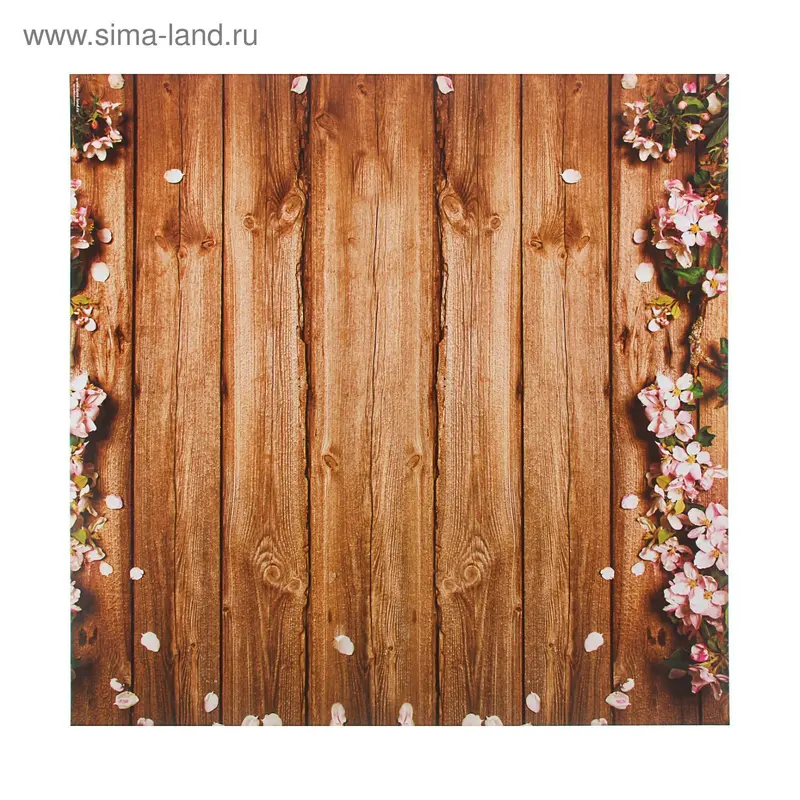 УЦЕНКА Фотофон «Доски и лепестки» картонный, 45×45 см, 100 г/м²