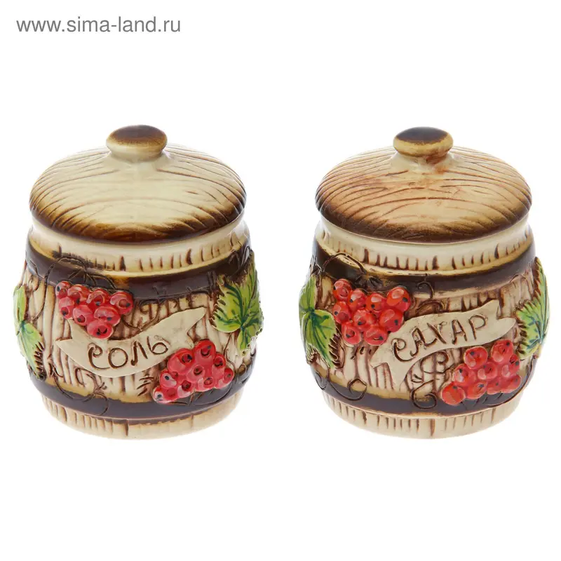 Набор для специй Бочка, лепка, 2*0,25л
