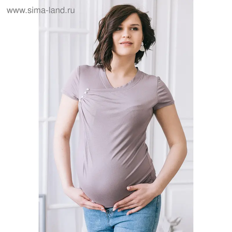 Блузка для беременных 2241, цвет бежевый, размер 50, рост 170
