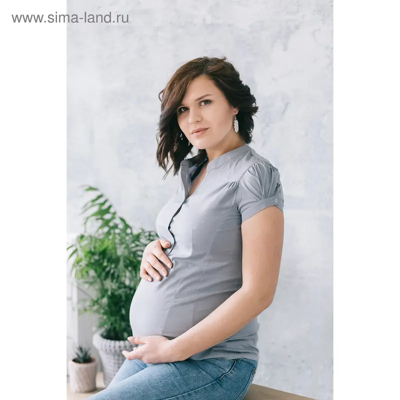 Блузка для беременных 2250, цвет серый, размер 50, рост 170