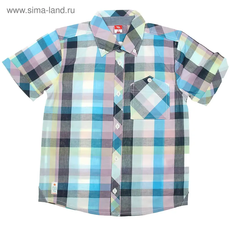 Рубашка для мальчика, рост 122 см, цвет голубой/зелёный (арт. CK 6T028)