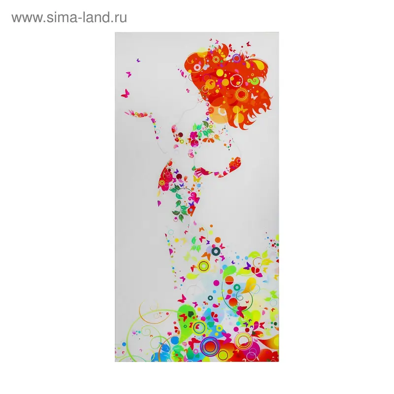 Картина на стекле "Белая леди с бабочками" 50*100см