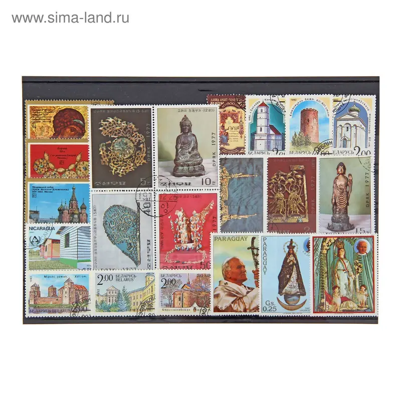 Набор коллекционных марок разных стран, 21*15см. Ма-рс