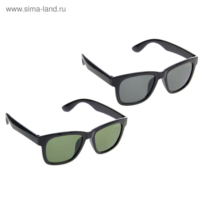 Очки солнцезащитные Wayfarer, оправа чёрная, линзы микс