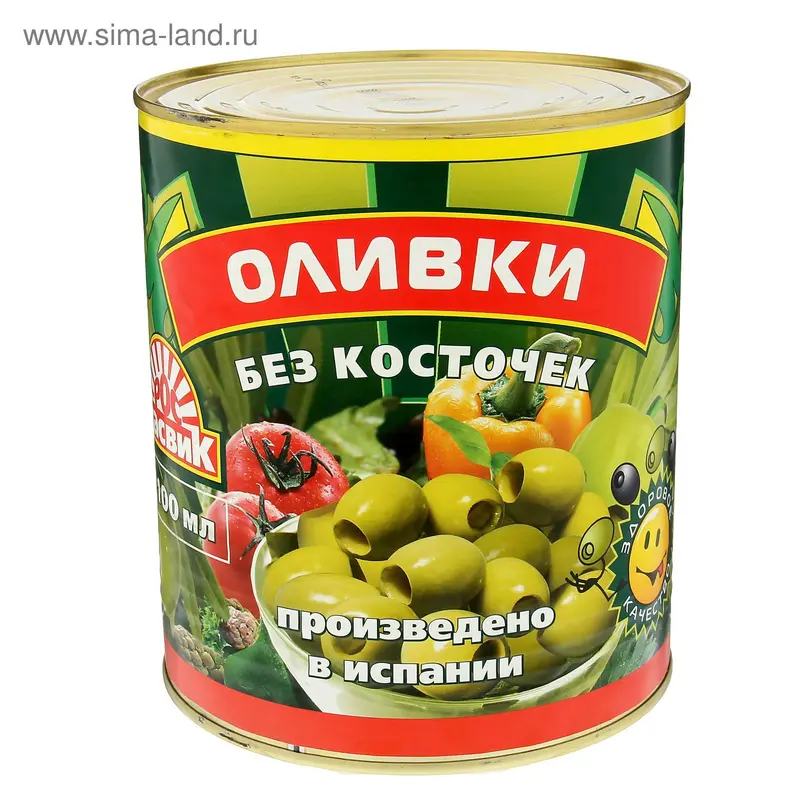 Оливки без косточки ТМ "КАСВИК", 3000 г