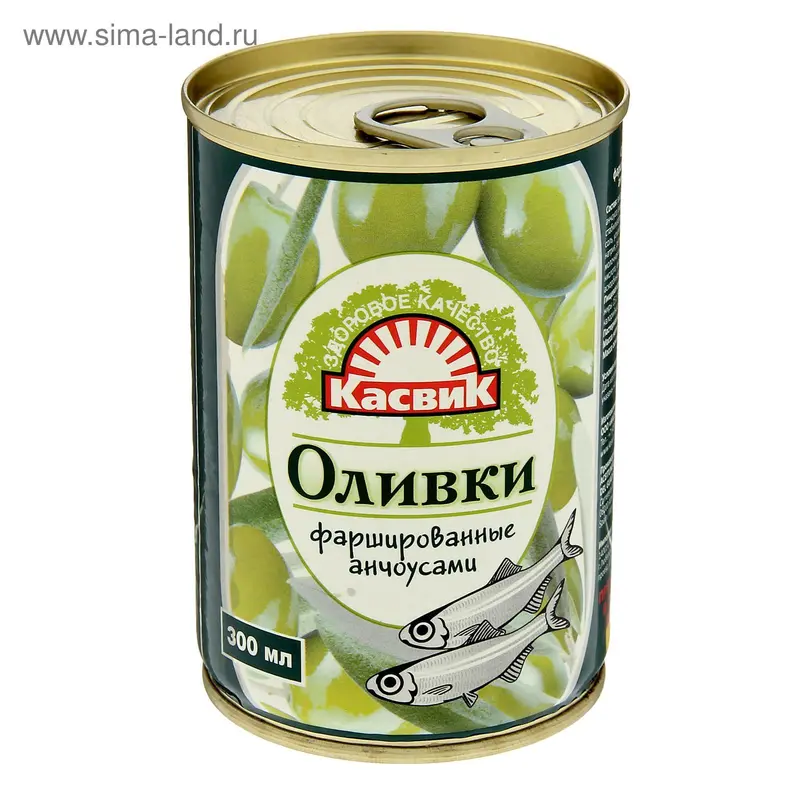 Оливки фаршированные Анчоусом ТМ "КАСВИК",280 г
