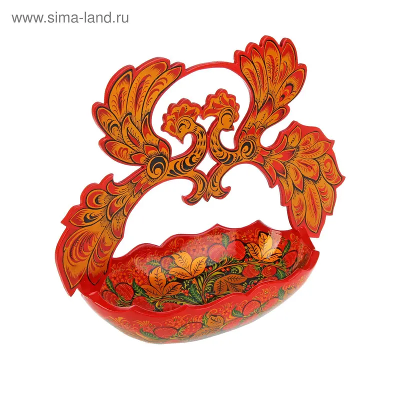 Сухарница «Птицы», хохлома, люкс