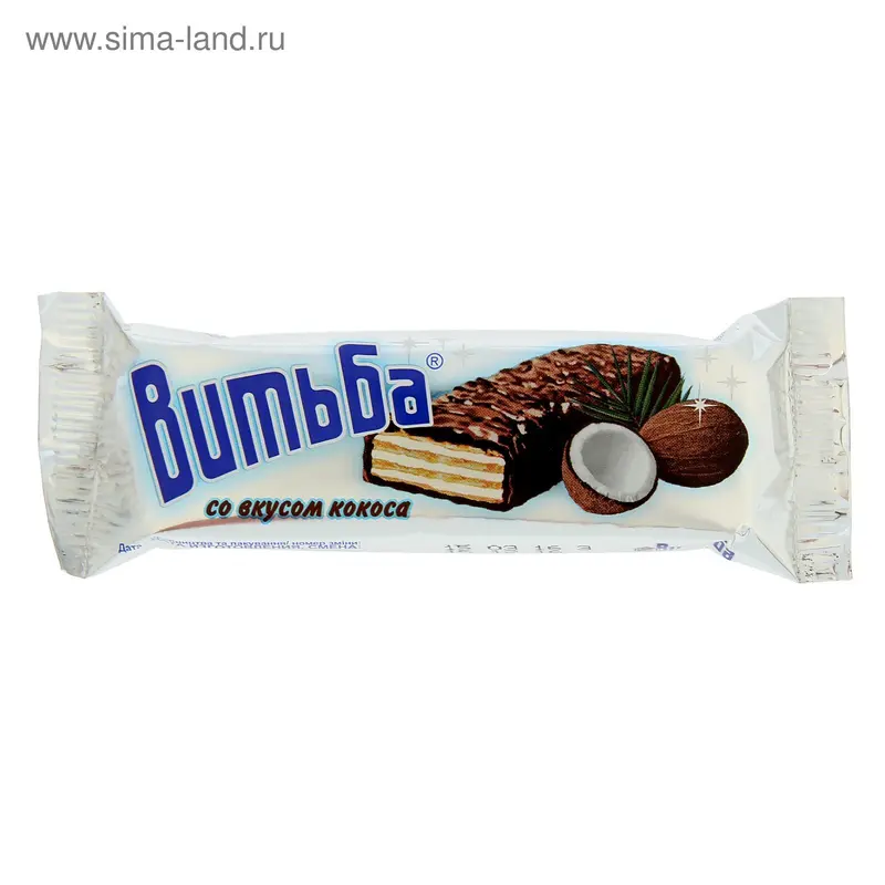 Батончик вафельный со вкусом кокоса ТМ "Витьба", 35 г