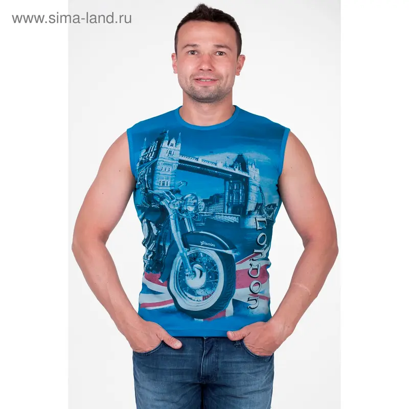 Майка мужская арт.0371, цвет василёк, р-р M