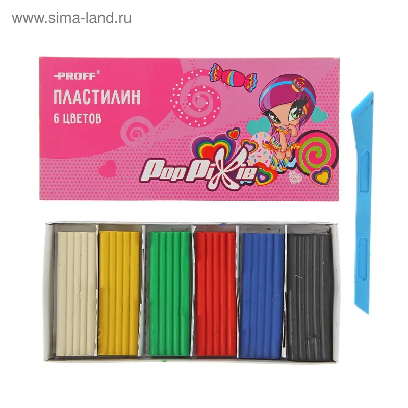 яПластилин 6цв 120г PopPixie 120г карт/упак PP16-1P06