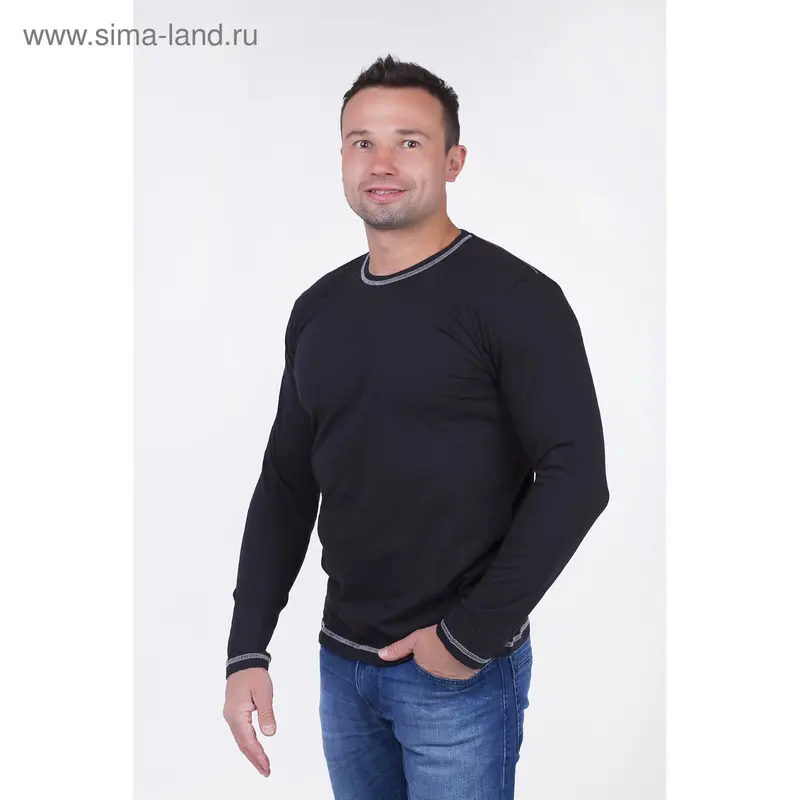 Фуфайка мужская, цвет чёрный, размер 48