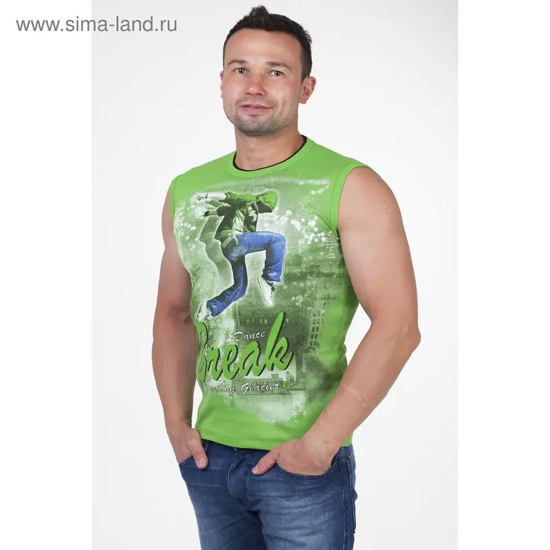 Майка мужская арт.0350, цвет зелёный, р-р M