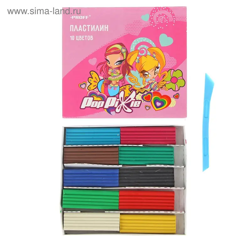 яПластилин 10цв 200г PopPixie 200г карт/упак PP16-1P10