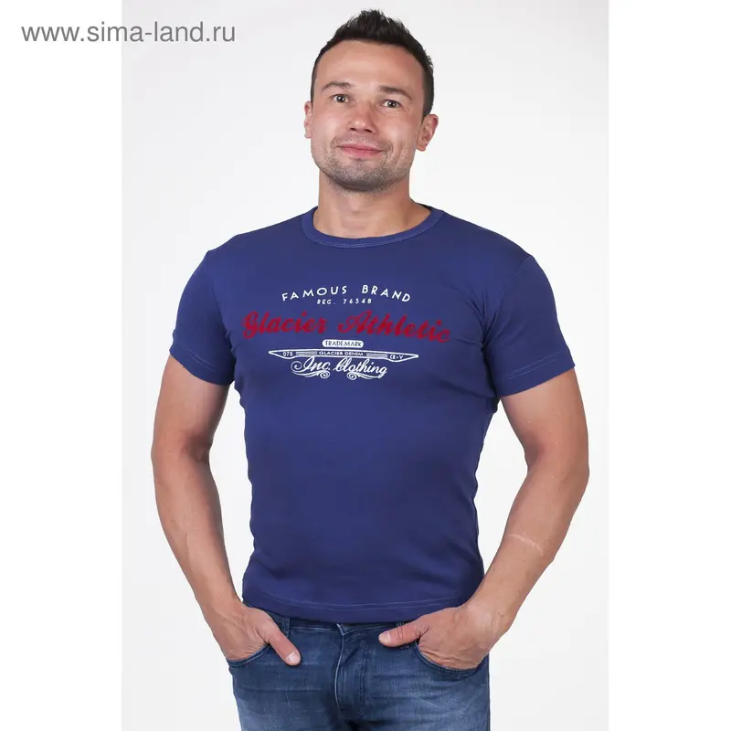 Футболка мужская арт.5049, цвет джинс, р-р 2XL