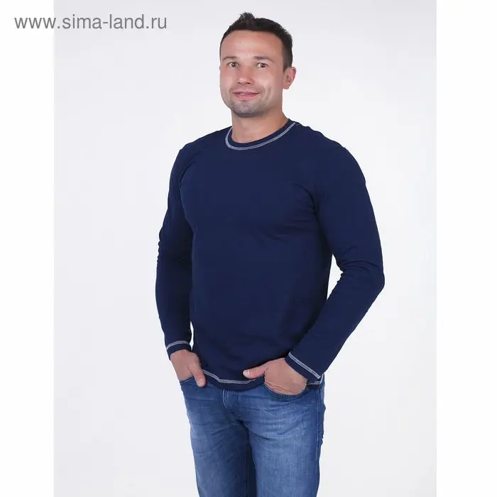 Фуфайка мужская, цвет синий, размер 52