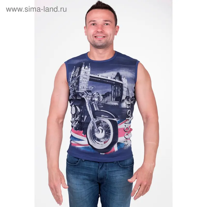 Майка мужская арт.0371, цвет джинс, р-р XL