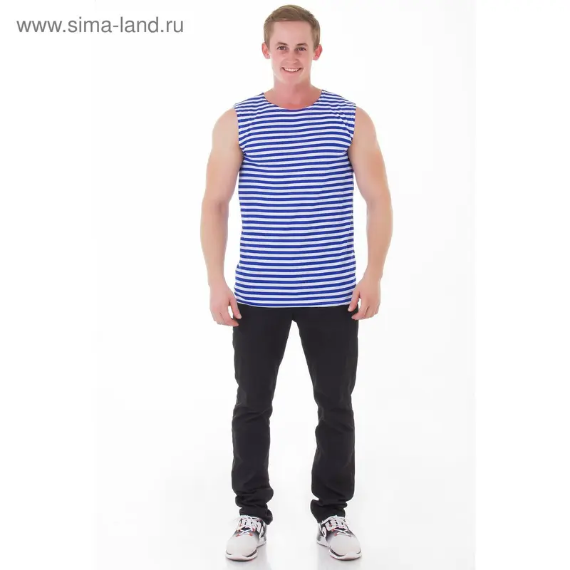 Майка мужская, цвет синий, размер 56