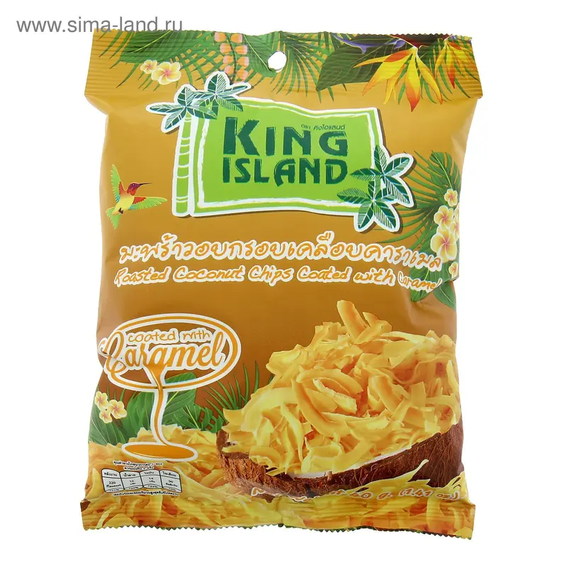 Кокосовые чипсы KING ISLAND с карамелью, 40 г