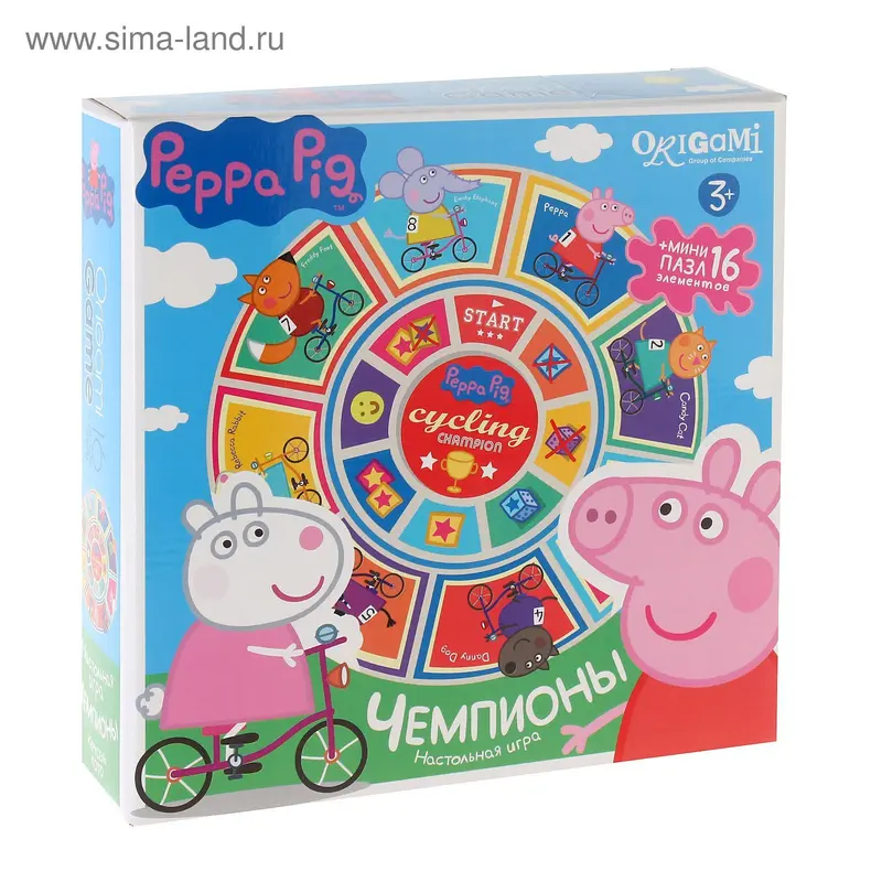 Настольная игра "Свинка Пеппа: Чемпионы" + мини-пазл на 16 элементов