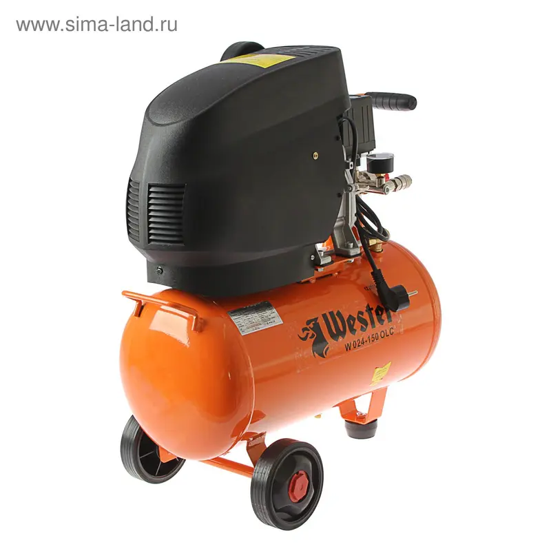 Компрессор WESTER W 024-150 OLC, 1500 Вт, 210 л/мин, 8 Бар, ресивер 24 л, масляный