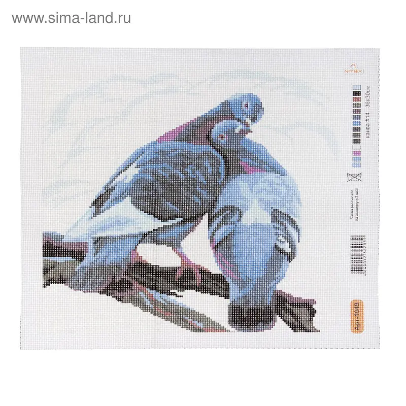 Рисунок на канве "Пара голубков" 36х30 1049