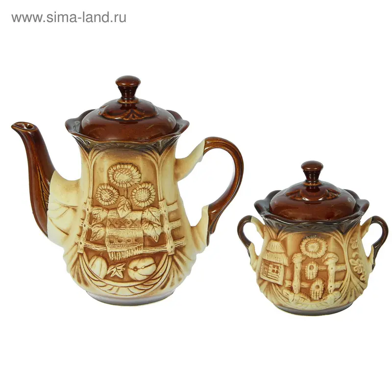 Чайная пара чайник+сахарница, 1 л/ 0,7 л