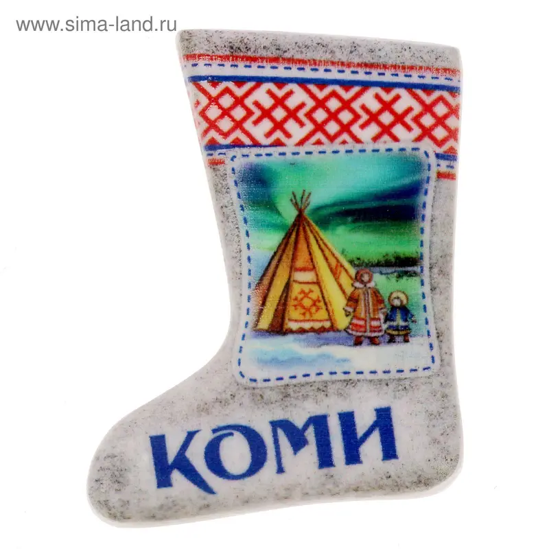 Магнит в форме валенка «Коми»
