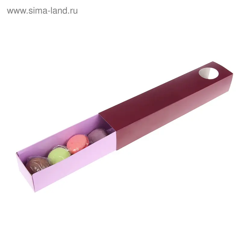 Коробка для сладостей, пенал, 30 х 6 х 5 см, баклажан/ирис
