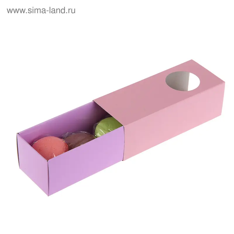 Коробка для сладостей, пенал, 15 х 6 х 5 см, нежно-розовый/ирис