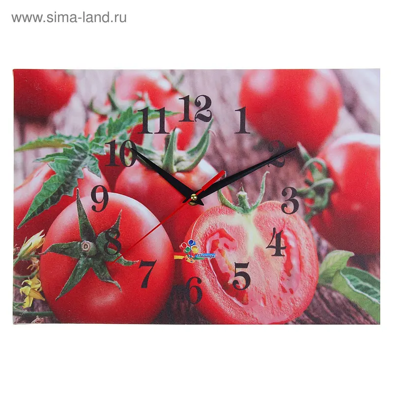 Часы настенные прямоугольные "Томаты", 25х35 см