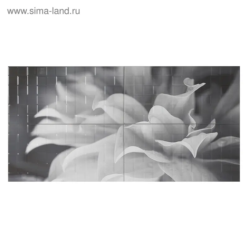 Панно Unica Graphite, георгин, (набор 4 шт.), 800х400 мм