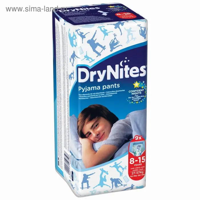 Трусики для мальчиков Huggies Dry Nites, (8-15 лет), 9 шт