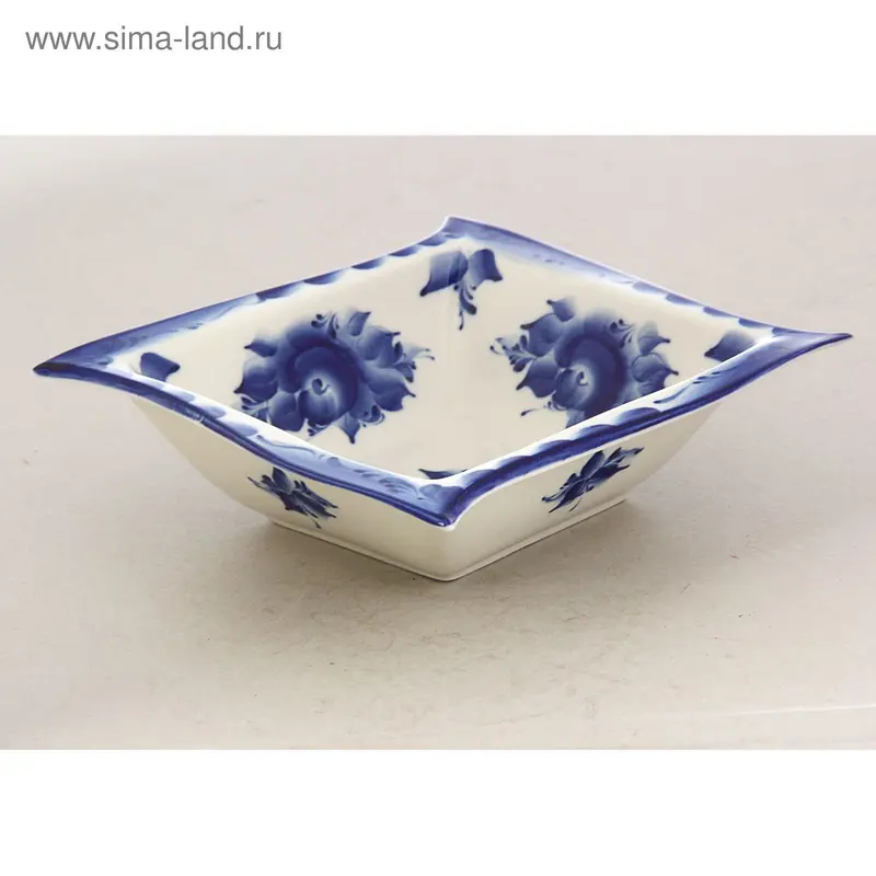 Салатник "Волна" средний, гжель фарфор