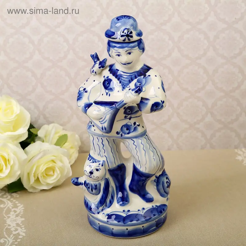 Штоф "Скоморох", 0,8л, гжель, фарфор, 2с
