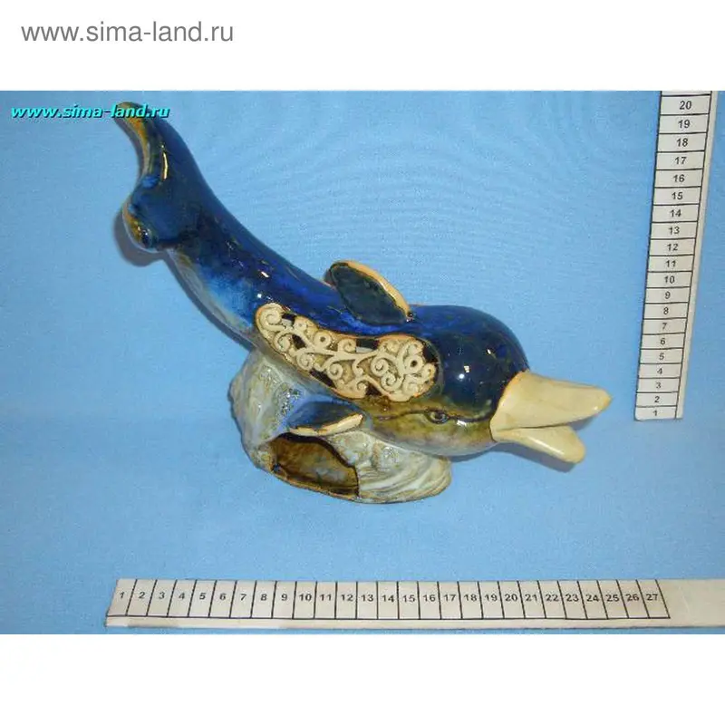 подсвечник дельфин резной 62389 (бокс 18 шт)