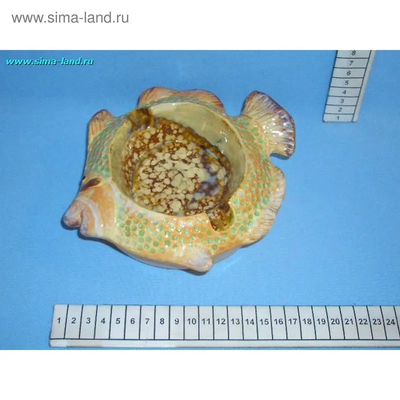 пепельница керамика 4А118 рыба бол 9см (бокс 36 шт)