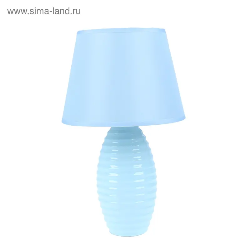 Лампа настольная керамика "Бархан" 220V Е14 голубая 35,5х23х23 см