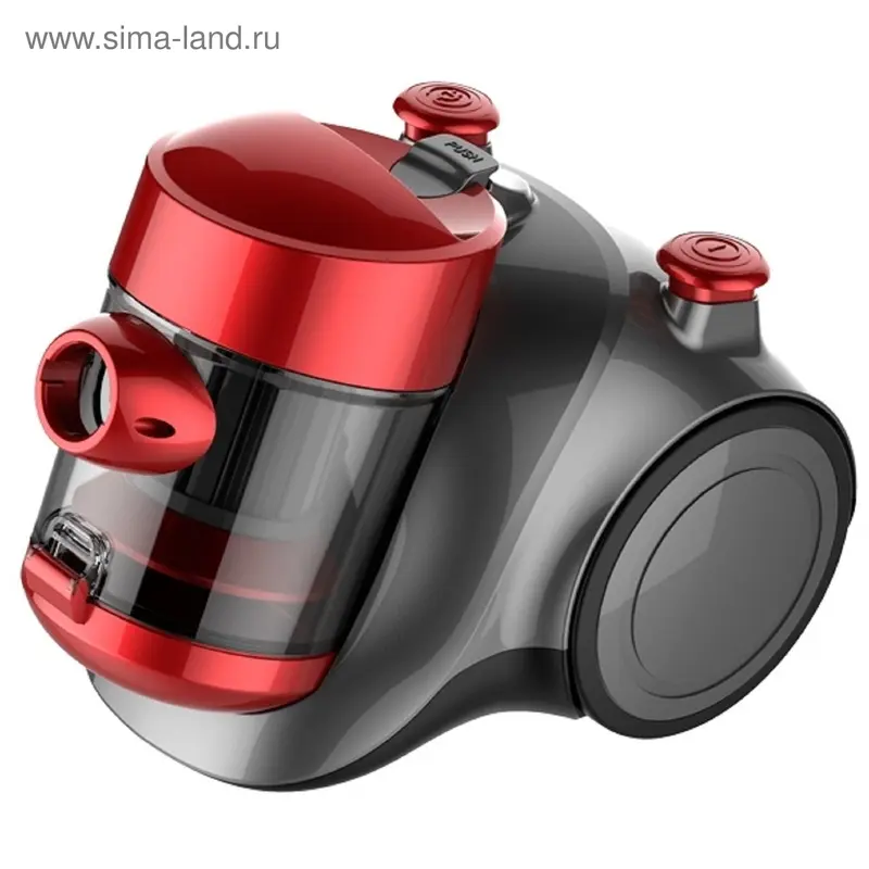 Пылесос Midea VCC35A01K, 1500 Вт, 280 Вт, 1.5 л, красный