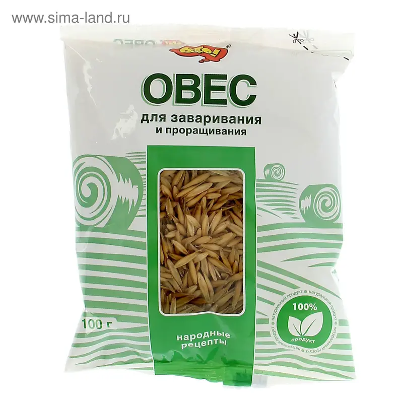 Овес "ОГО!" для заваривания и проращивания, 100 г