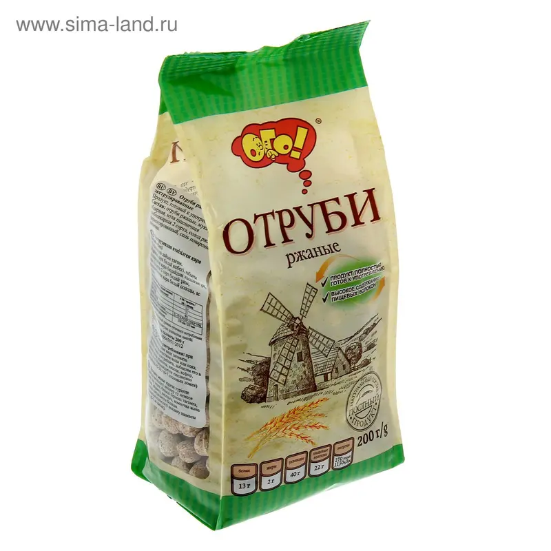 Отруби "ОГО!" "Ржаные" экструдированные, 200 г