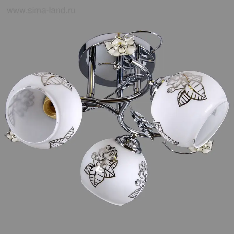 Люстра "Орхидея" 3 рожка МИКС (220V 40W E27) d=45 см h=25 см