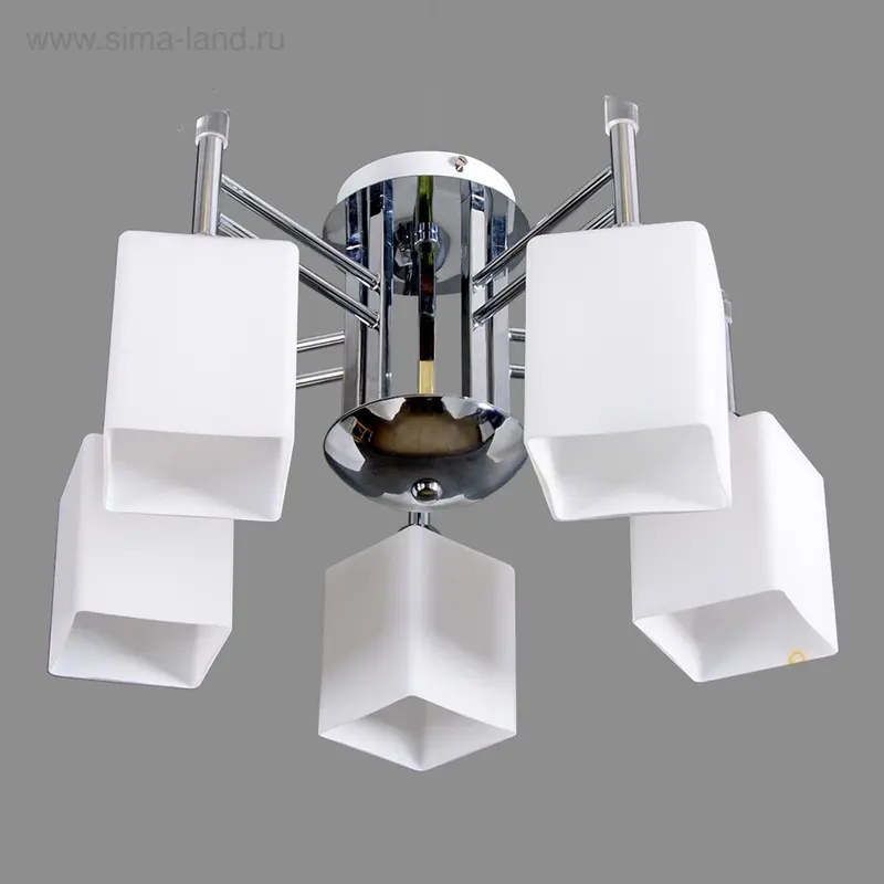 Люстра еврокаркас "Квадрат" 5 рожков (220V 40W E27)