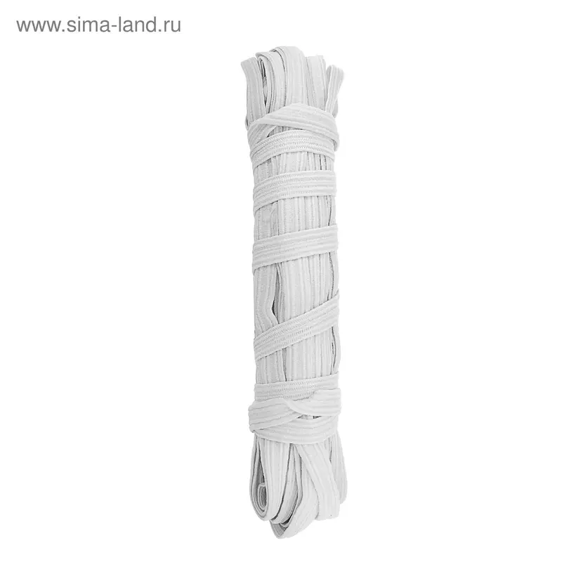 Тесьма эластичная 10мм, 10±1м, цвет белый