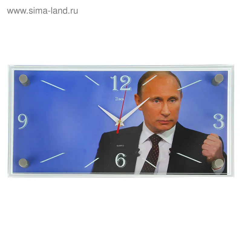 Часы настенные прямоугольные "Путин В.В,", 19х39 см