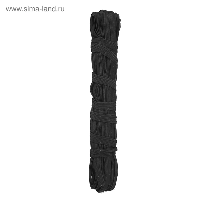 Тесьма эластичная 8мм, 10±1м, цвет чёрный