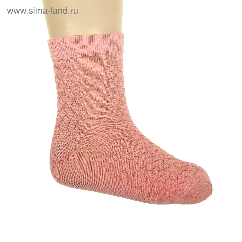 Носки детские ЛС58, цвет коралловый, р-р 16-18