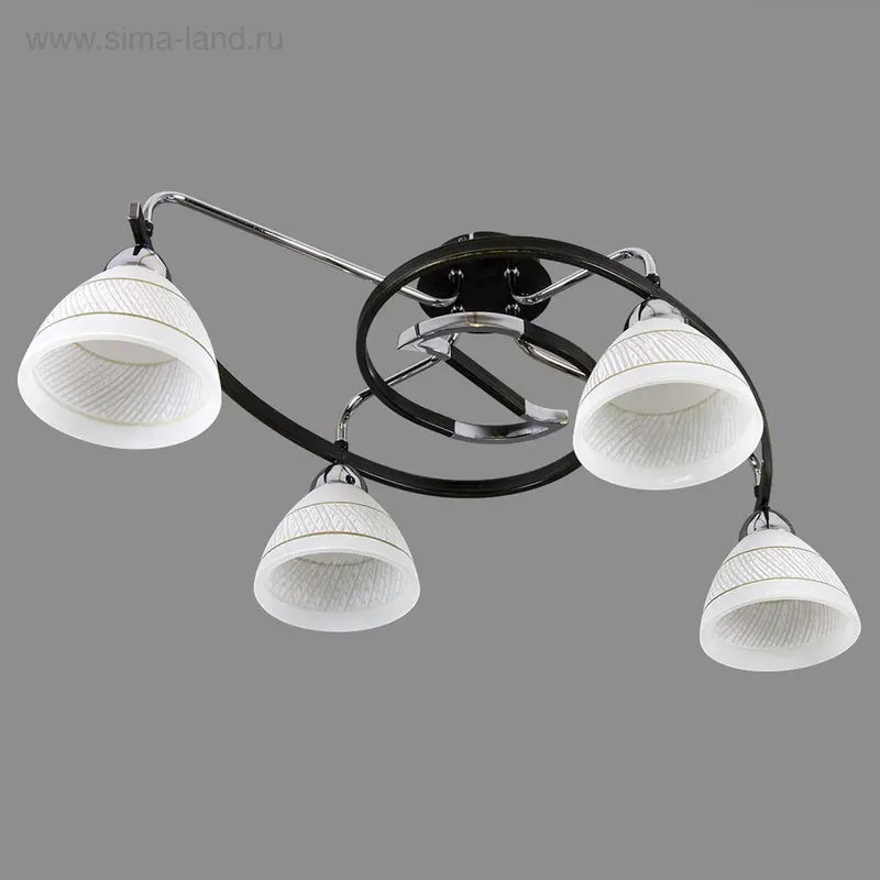 Люстра еврокаркас "Спираль" 4 рожка (220V 40W E27)