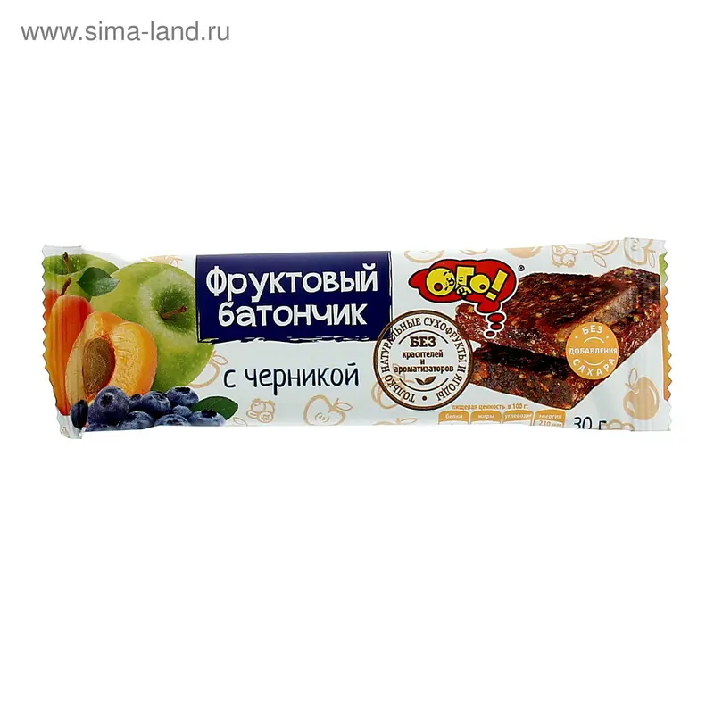 Фруктовый батончик "ОГО!" с черникой, 30 г