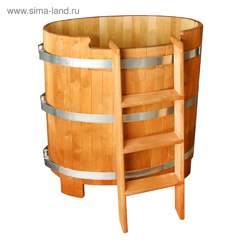 Купель Одноместная 100х100х69см, берёза, 500л