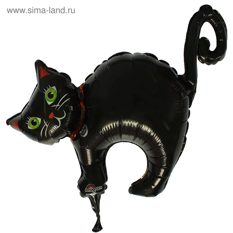 Шар фольгированный 12" "Чёрный кот", б/палочки